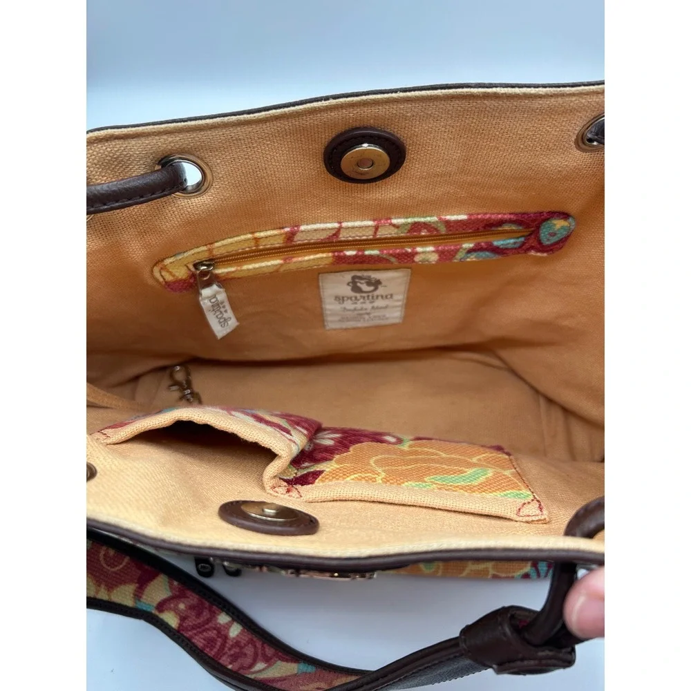 Spartina 449 Daufuskie Island Tote and Wallet Set Womens Medium Red Floral Linen